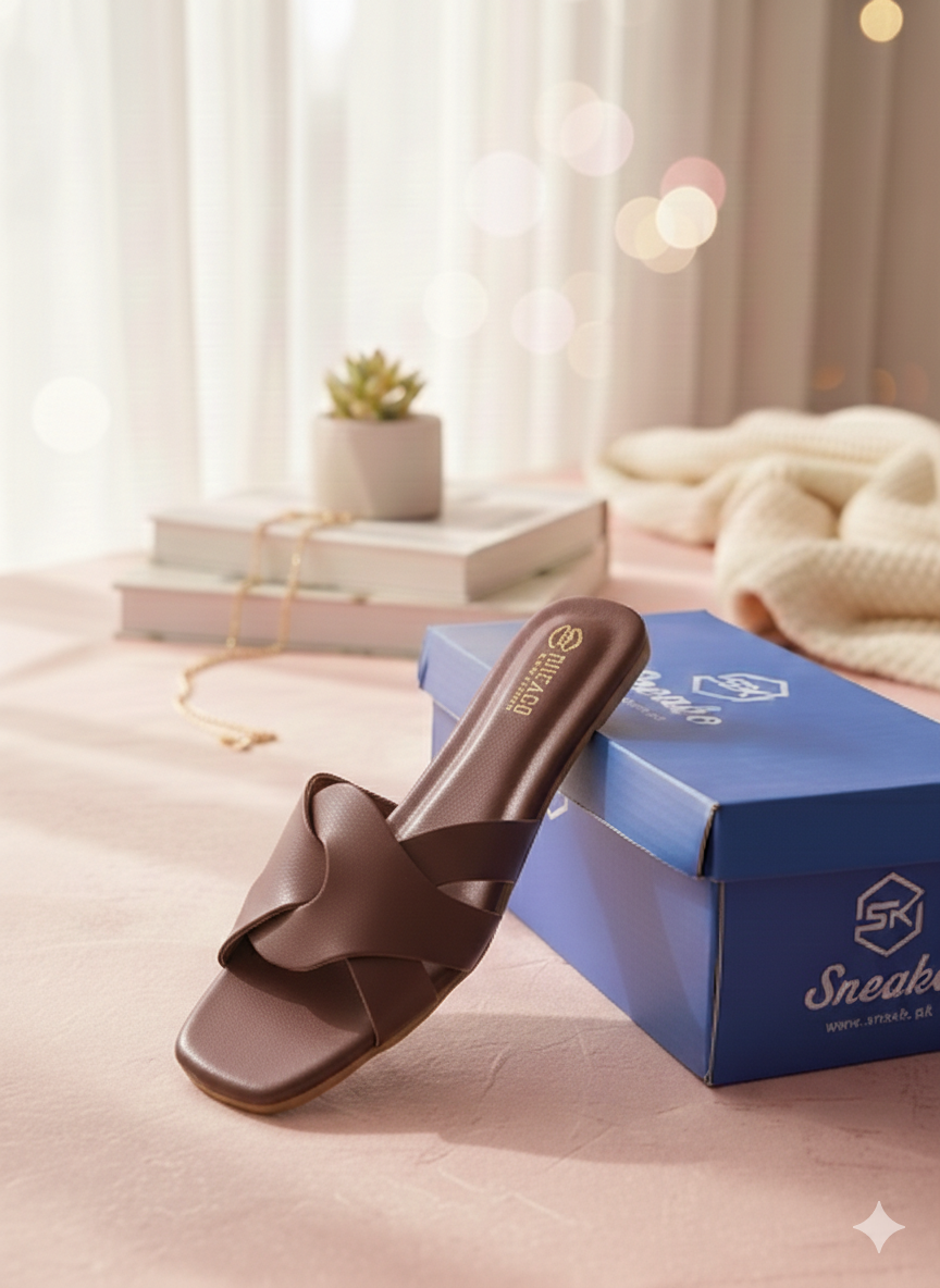 Criss Cross Strap Flat Slippers for Women –  Casual Slides