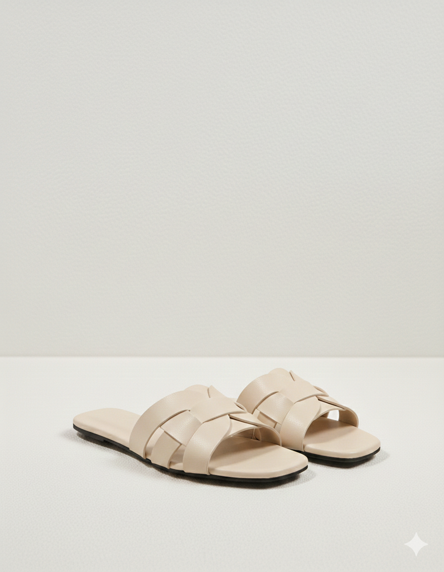 Square Toe Cross Strap  maroon Flats