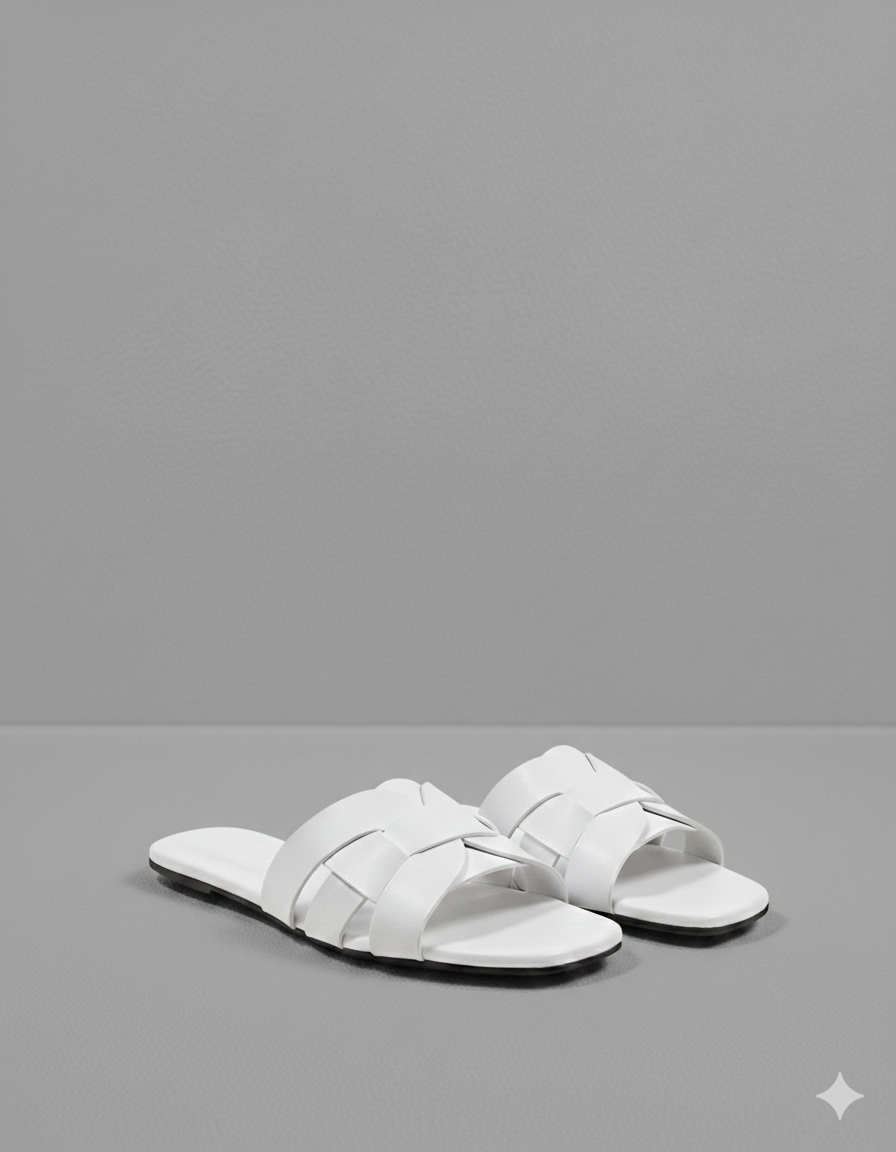 Square Toe Cross Strap  maroon Flats