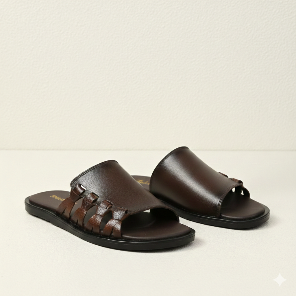 Cross Style Men’s Textured Classic Slippers