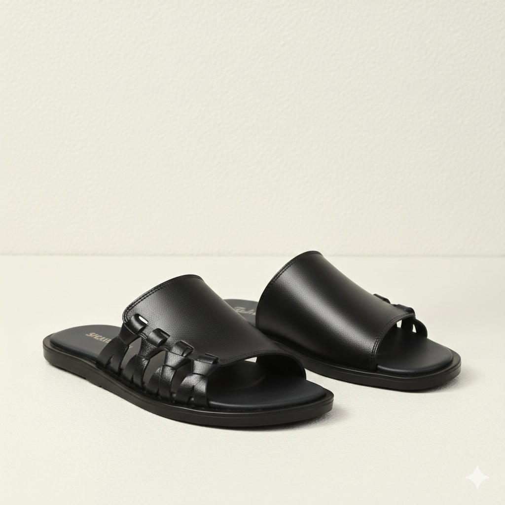 Cross Style Men’s Textured Classic Slippers
