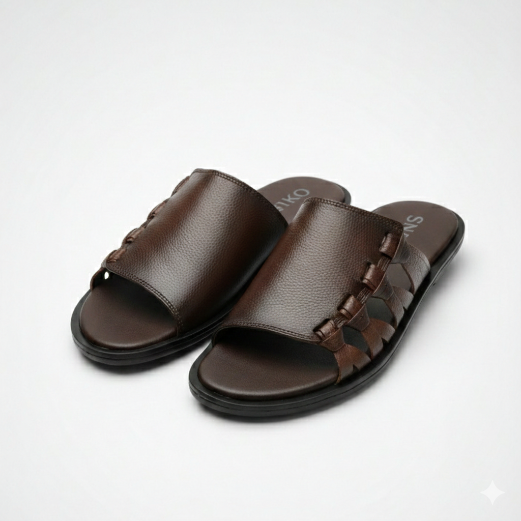 Cross Style Men’s Textured Classic Slippers