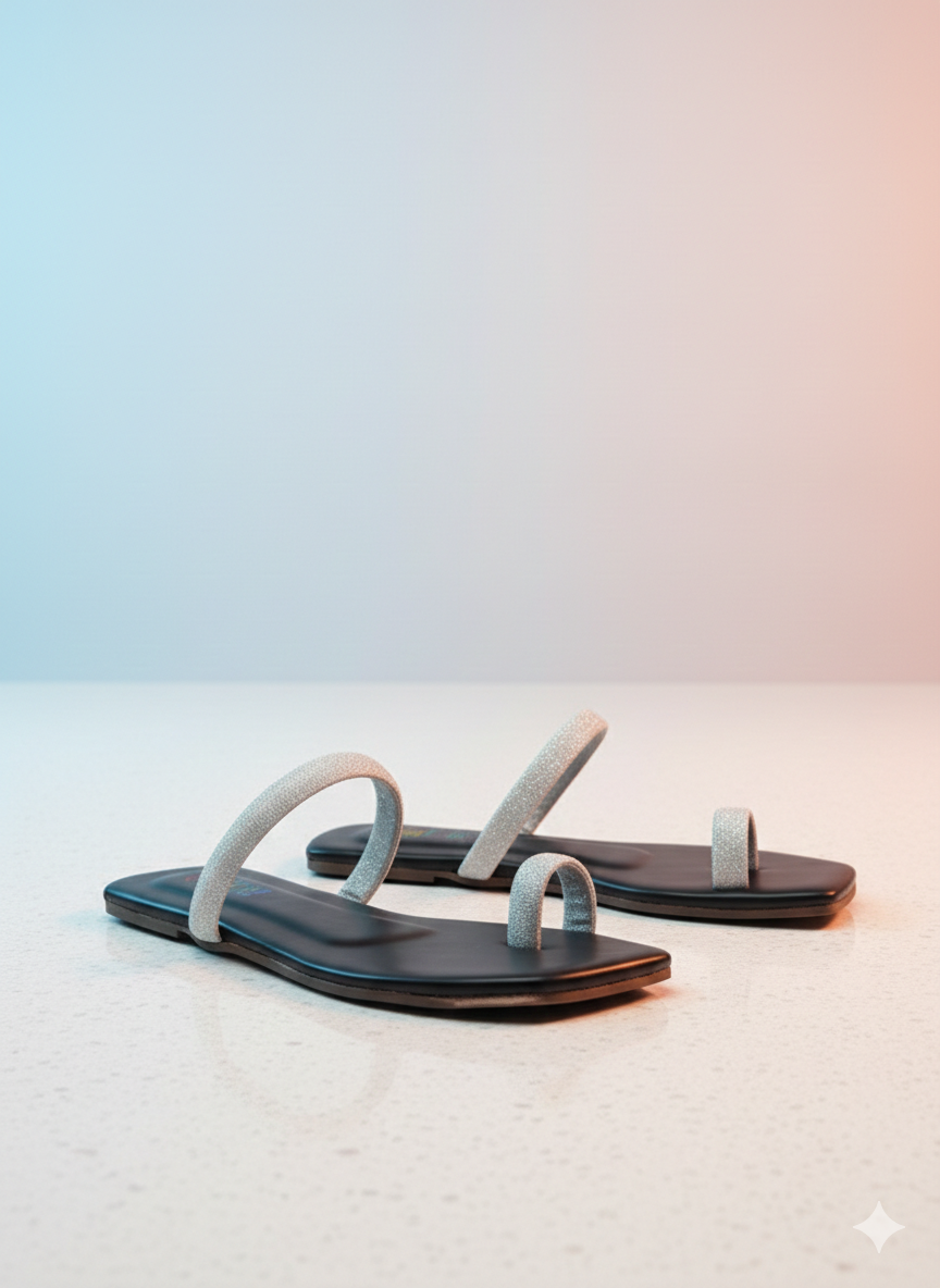 Trendy Dual Strap Flat Slippers