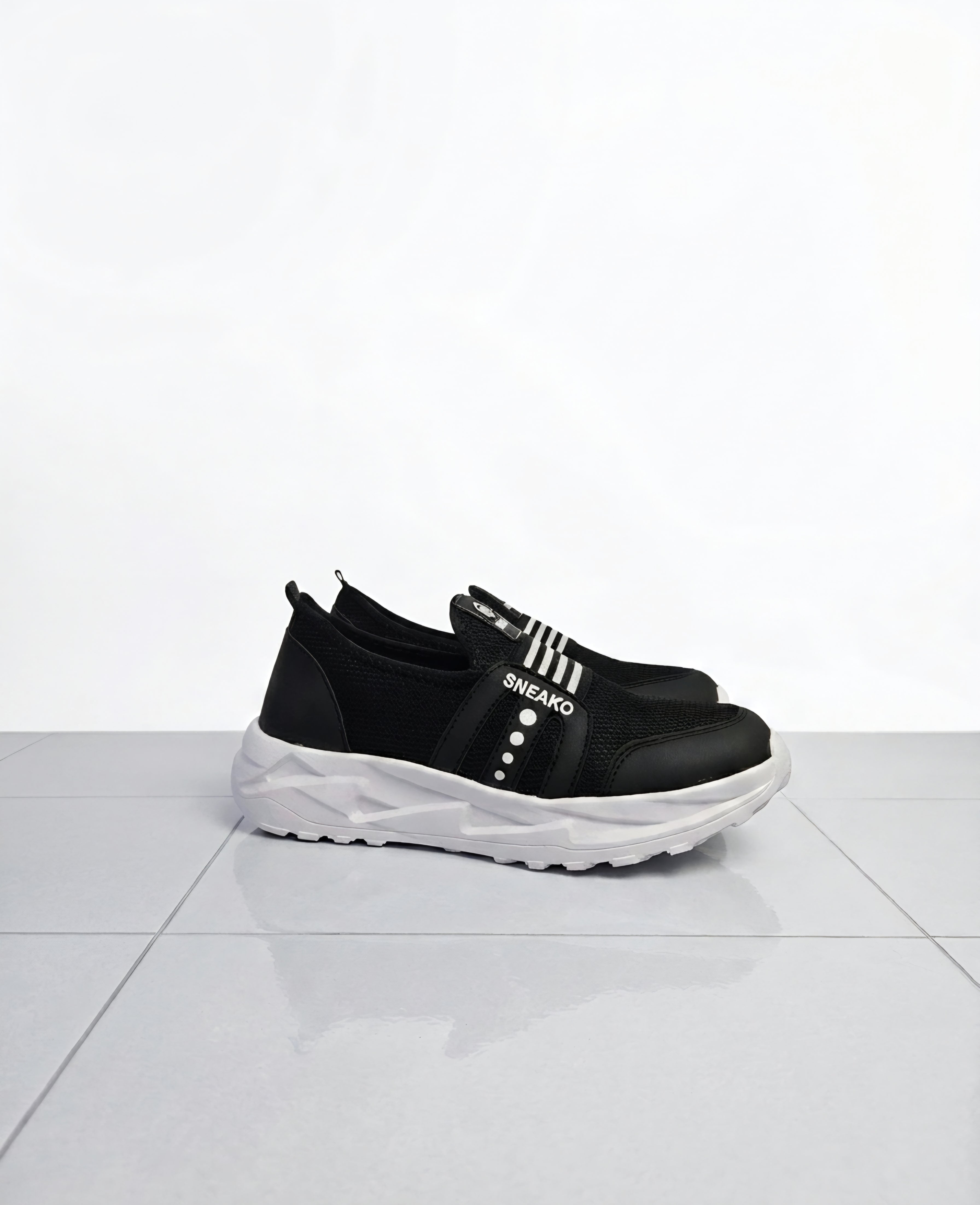 SneakoX Men's Black Slip-On Joggers-Breathable & Lightweight