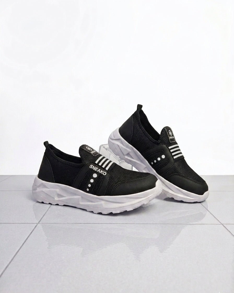 SneakoX Men's Black Slip-On Joggers-Breathable & Lightweight