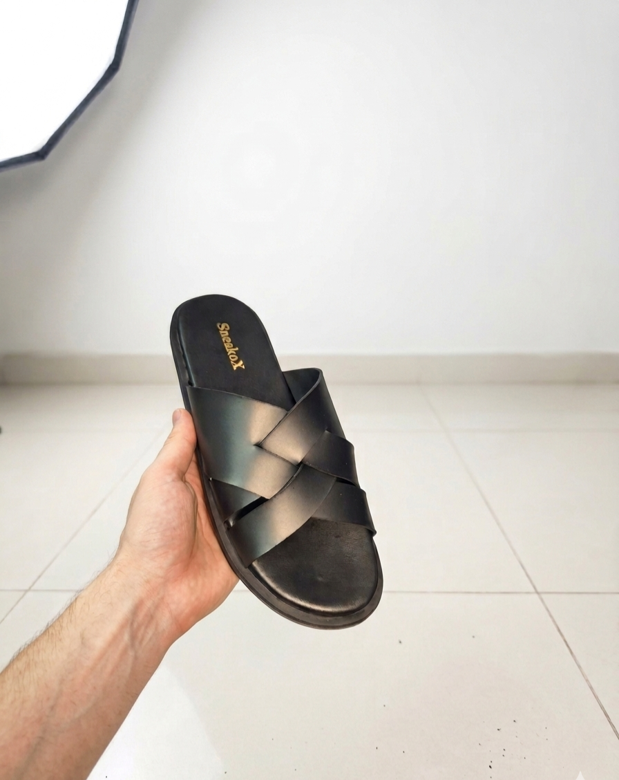 SneakoX Elite Cross Straps Brown Slides