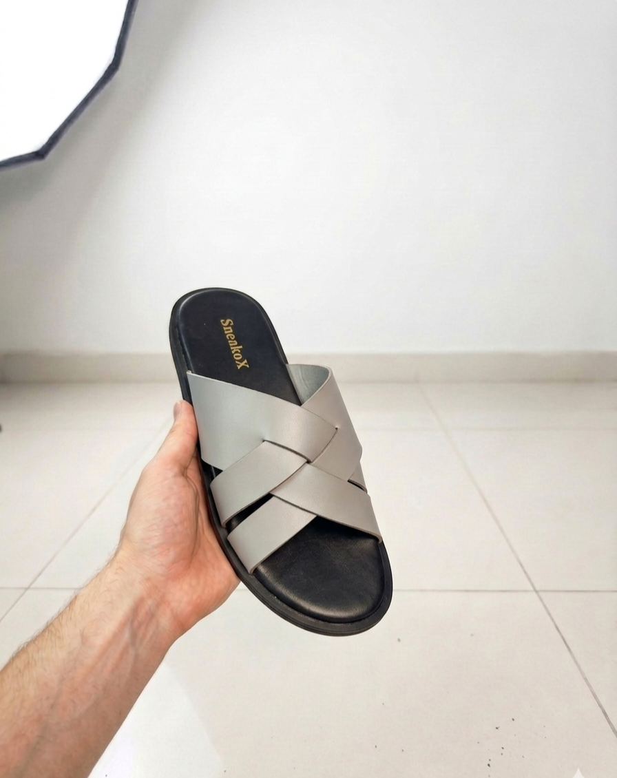 SneakoX Elite Cross Straps Brown Slides