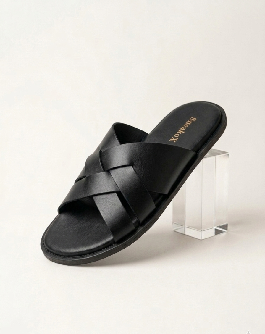 SneakoX Elite Cross Straps Black Slides