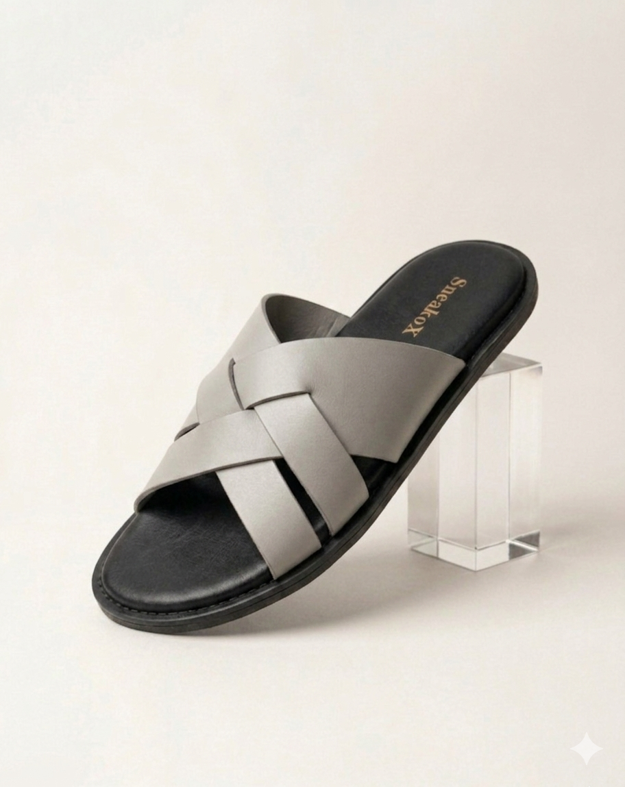 SneakoX Elite Cross Straps Brown Slides