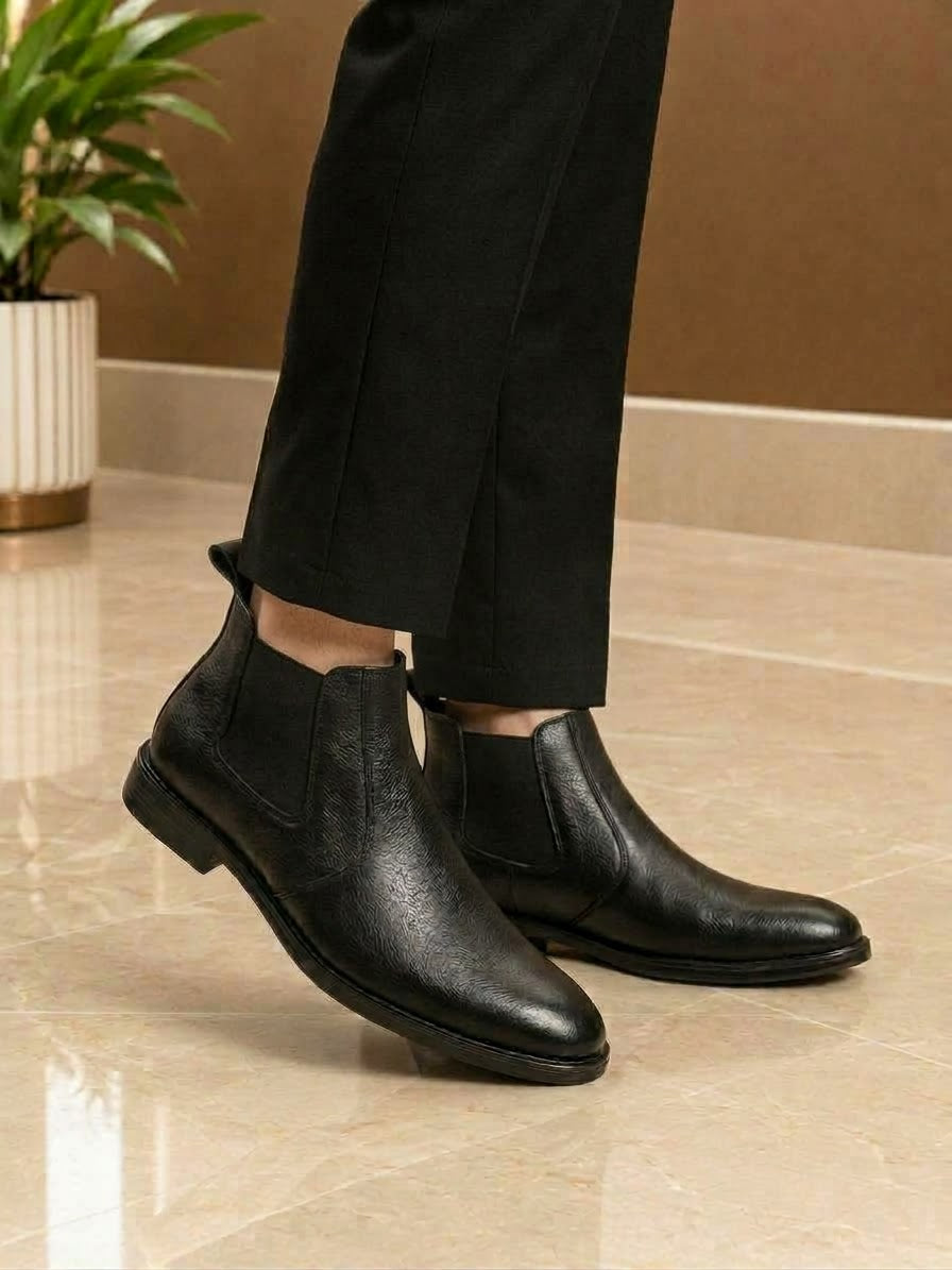 SneakoX Premium Black Chelsea Boots – Timeless Style