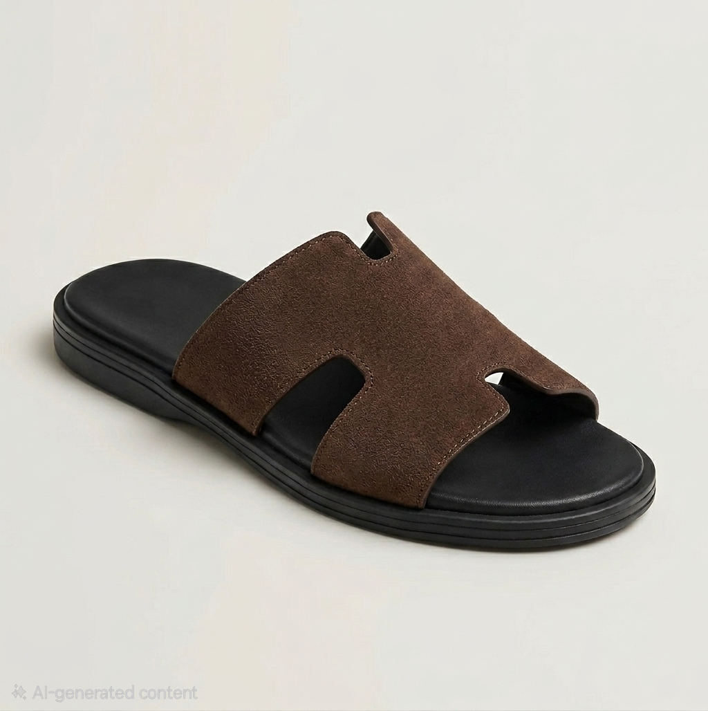 SneakoX Suede Leather  Hermes Style Men’s  Slippers