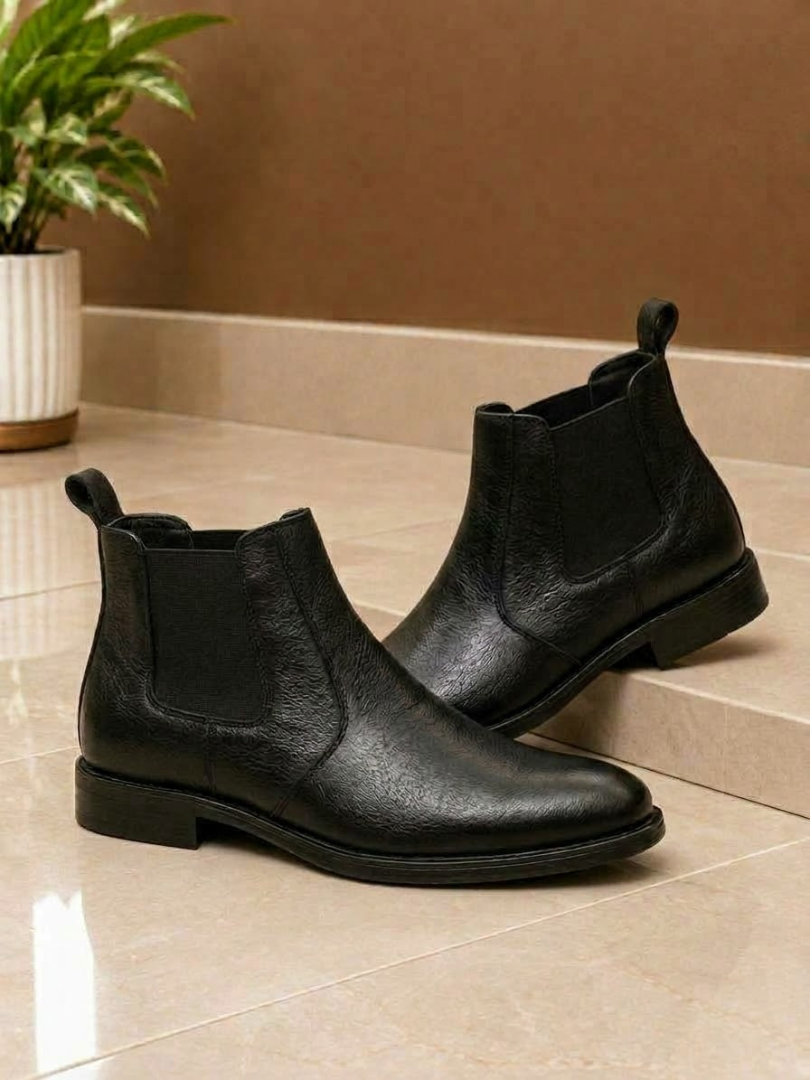 SneakoX Premium Black Chelsea Boots – Timeless Style