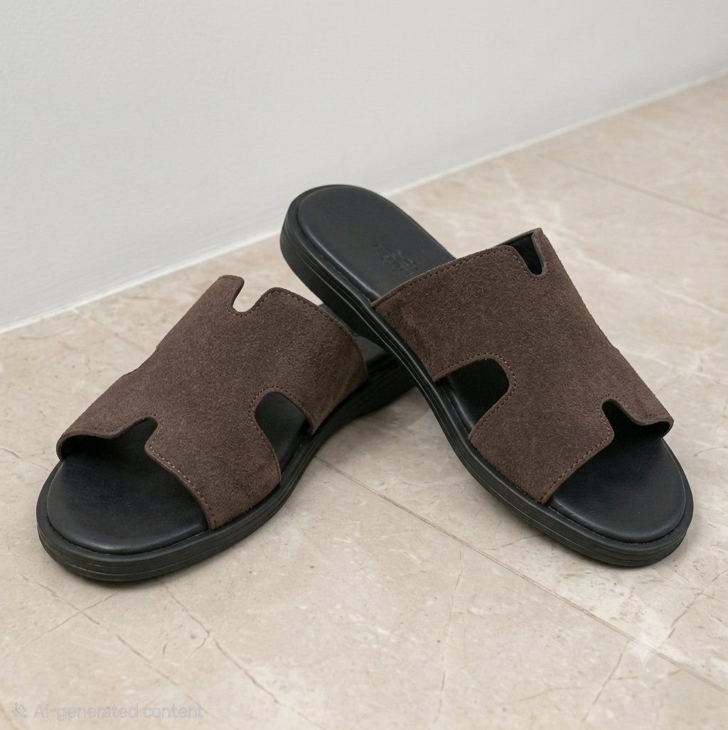 SneakoX Suede Leather  Hermes Style Men’s  Slippers
