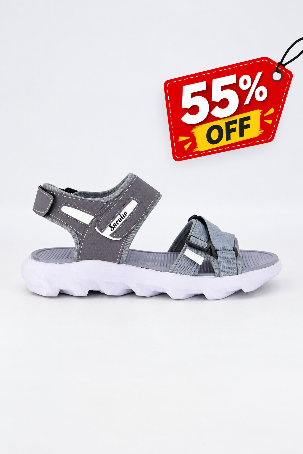 Cross style sneakox men's premium Grey sandals G.San