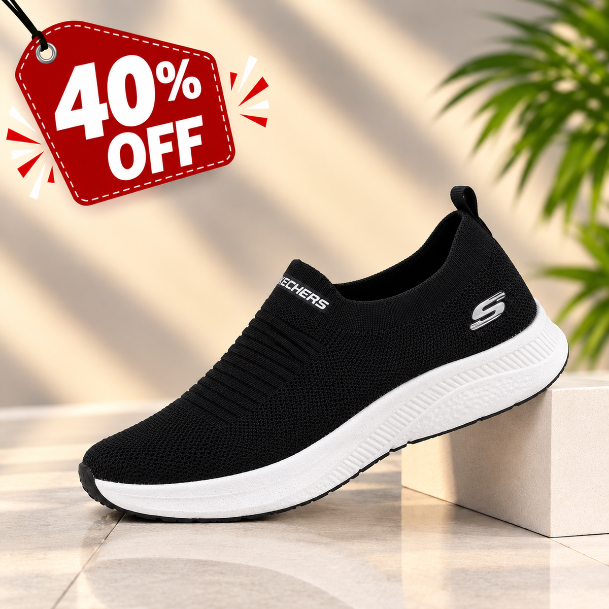 Men’s Black Lightweight Slip-On Sketchers– Everyday Comfort Shoes