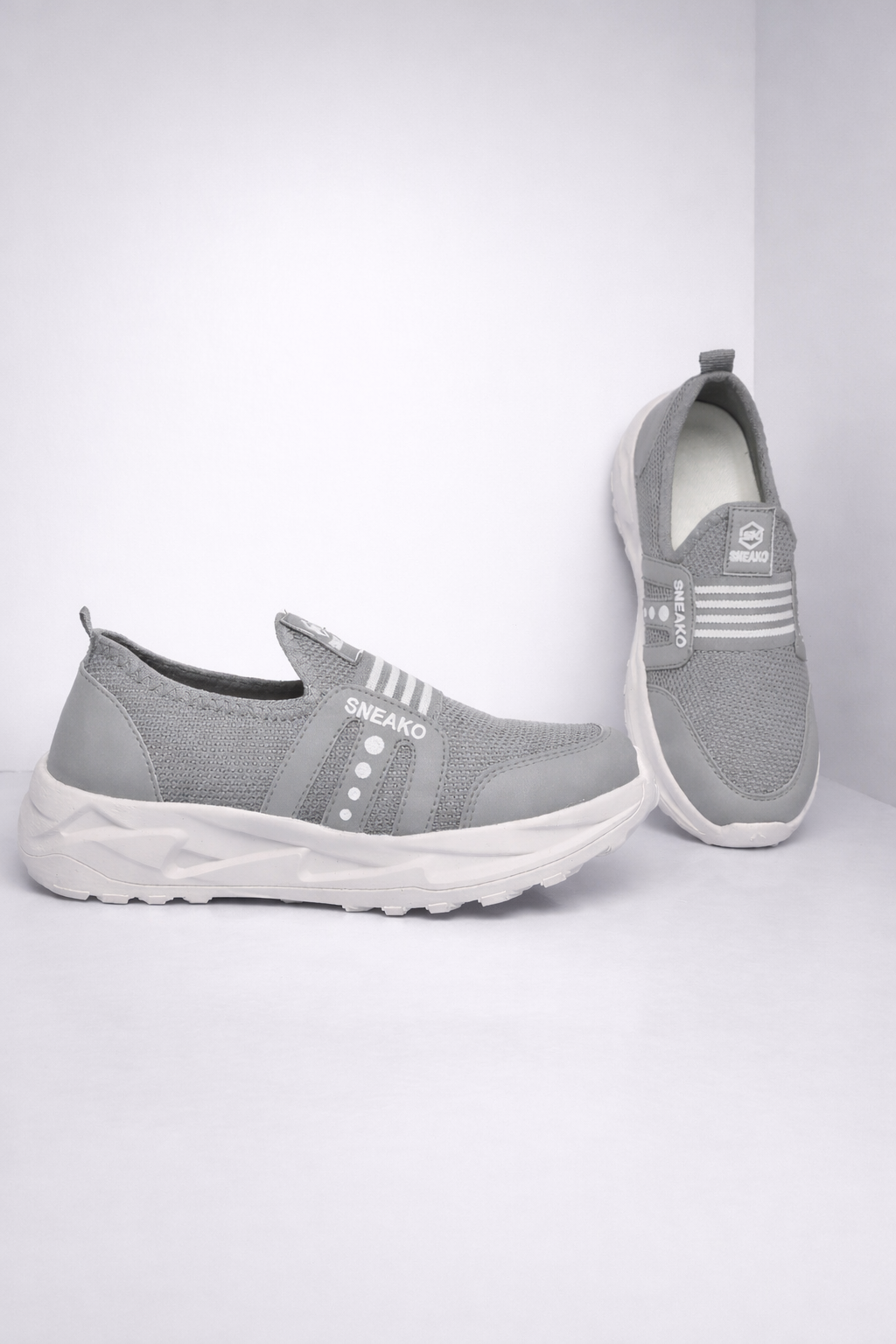 SneakoX Men's Grey Slip-On Joggers-Breathable & Lightweight
