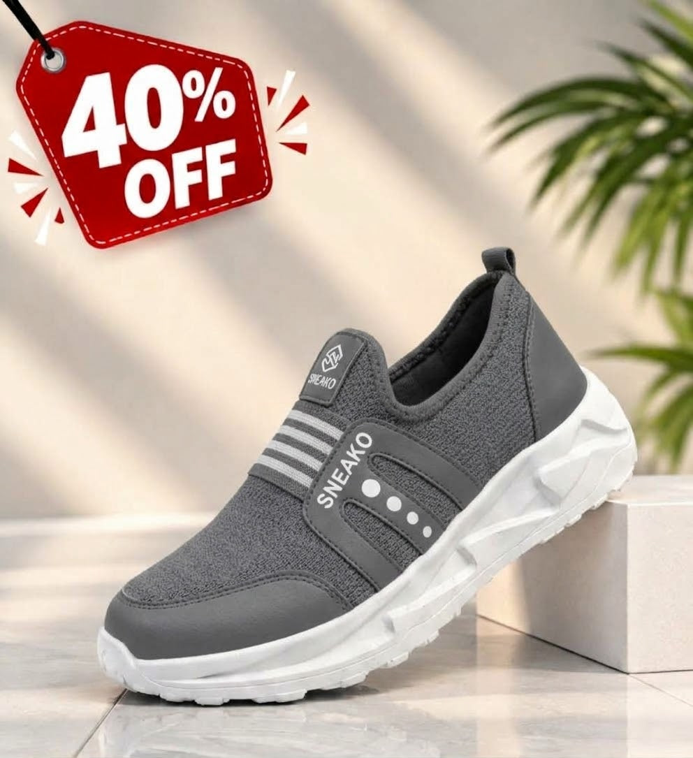 SneakoX Men's Grey Slip-On Joggers-Breathable & Lightweight
