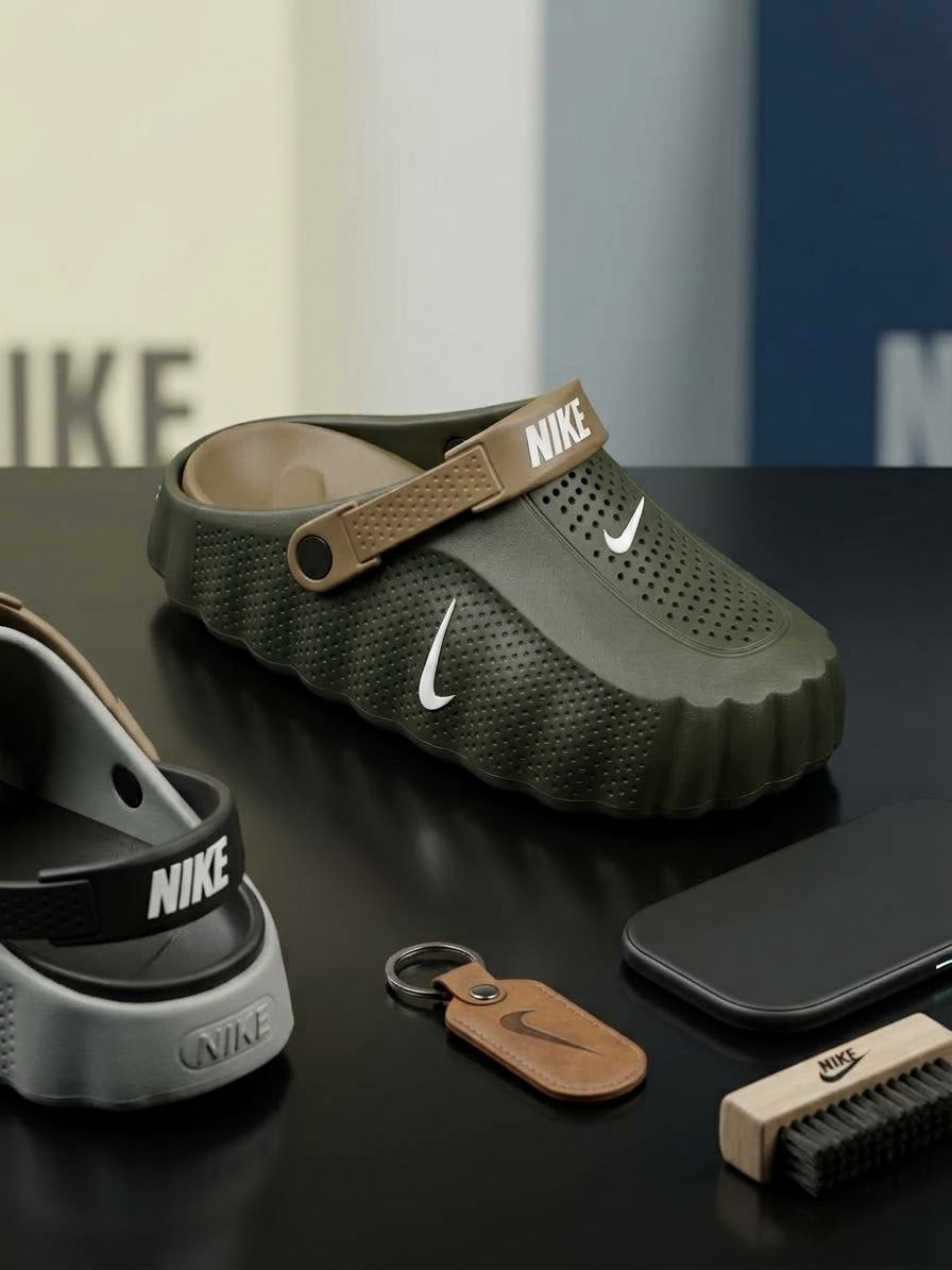SneakoX-Olive Green Crocs with Adjustable Heel Strap
